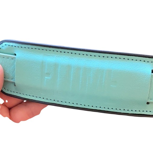 Leather Crossbody Bag Purse Black Blue Top Handle Square‎ Zip - Picture 8 of 14